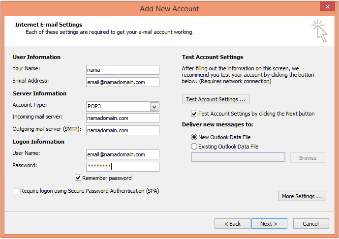 Tus Network Cara Setting Email Di Outlook Dan Konfigurasi Pada